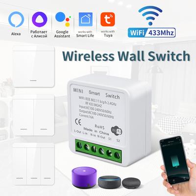 Interruptor Inteligente WiFi DIY Tuya 16A Monitor de Potencia Hogar Inteligente Inalámbrico 433mhz Interruptor de Luz Mejora del Hogar Autopoder Control Remoto