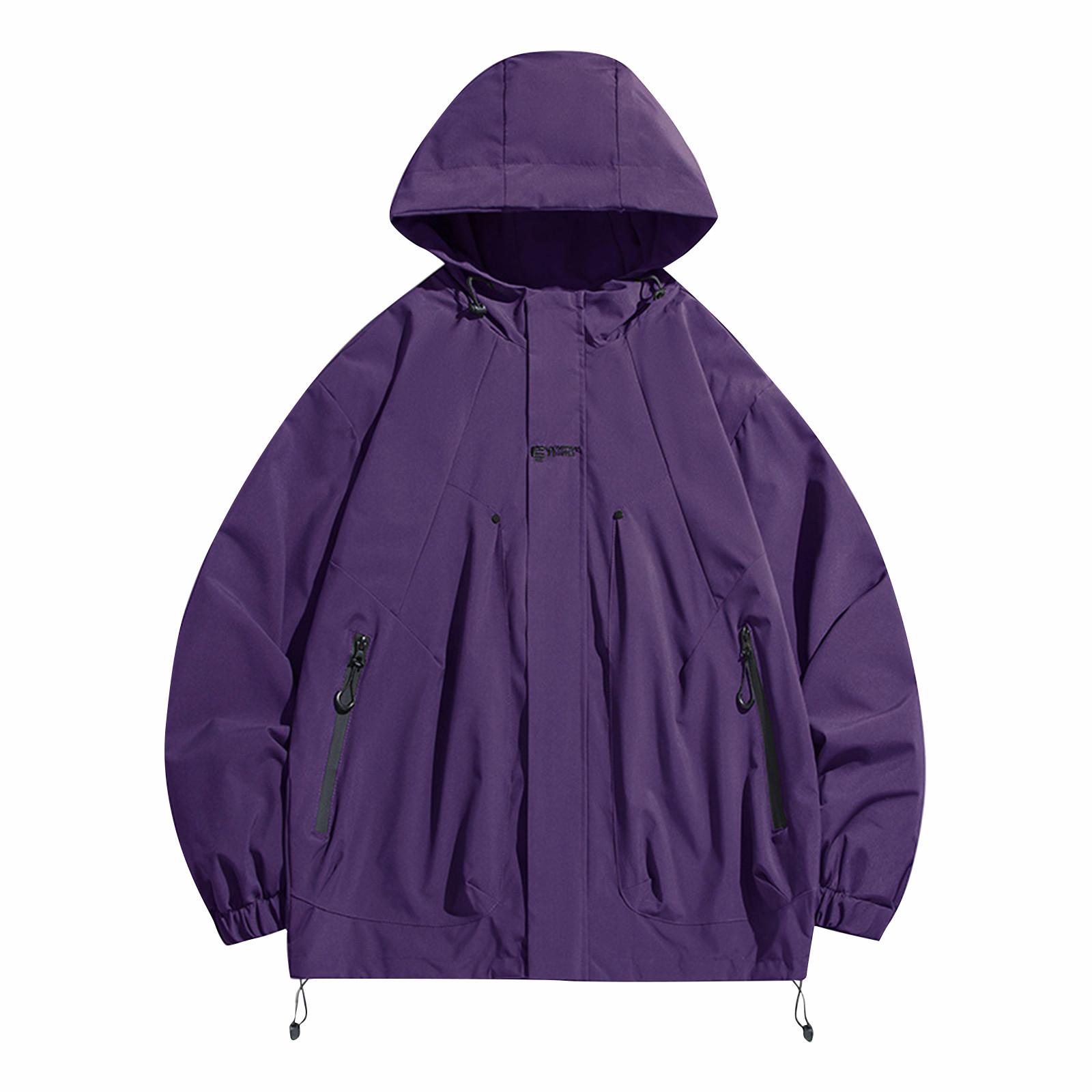 

Повседневная и модная универсальная рабочая куртка мужская куртка с капюшоном XL фиолетовый