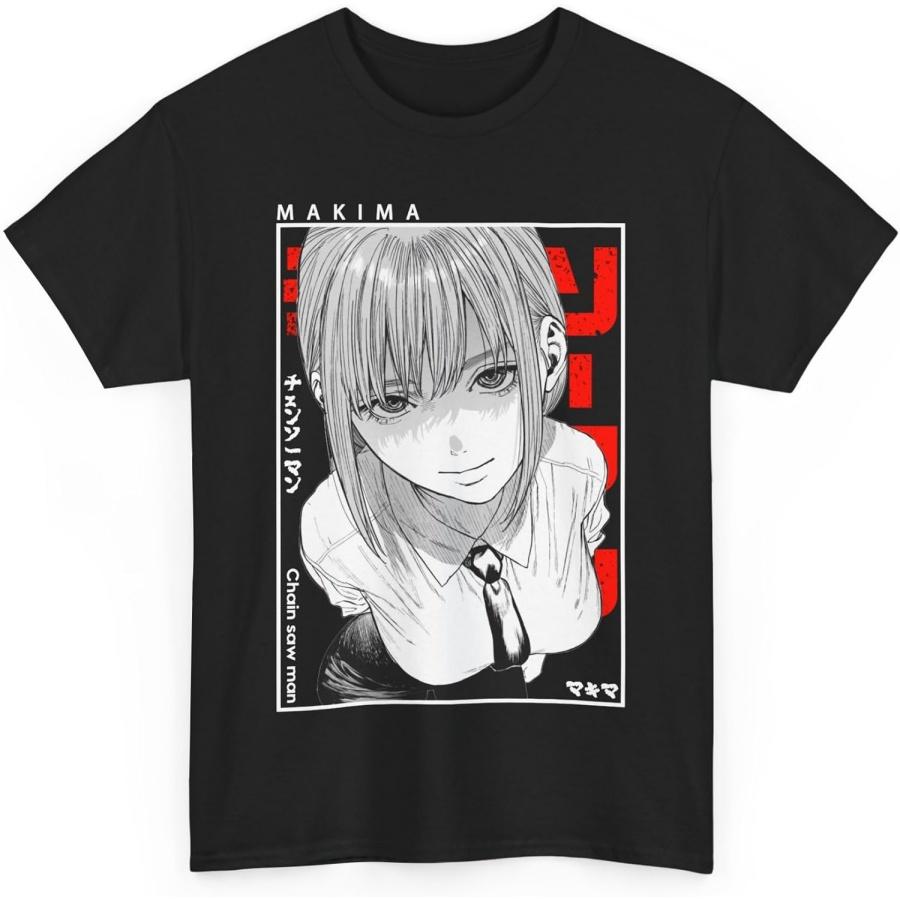 

Denji Makima Chainsaw Devil Manga Anime T Shirt M-13 XXXXXL чорний