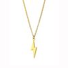 DGIDDK Stainless Steel Simple Lightning Pendant Necklace Men And Women Tide Retro Fashion Personality Hip-Hop Sweater Chain