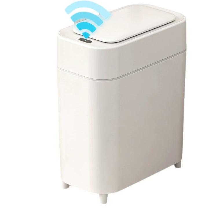

Bote de basura inteligente con sensor automático para baño, diseño delgado y montaje en pared