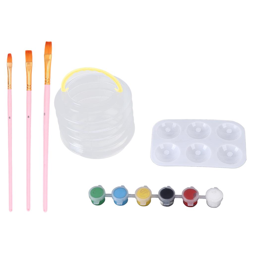 Acrylic Paint Set 6 Colors Easy To Use Complete Tools Macaron Painting Brush Set for Home Studio Art School