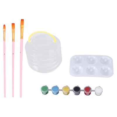 Acrylic Paint Set 6 Colors Easy To Use Complete Tools Macaron Painting Brush Set for Home Studio Art School