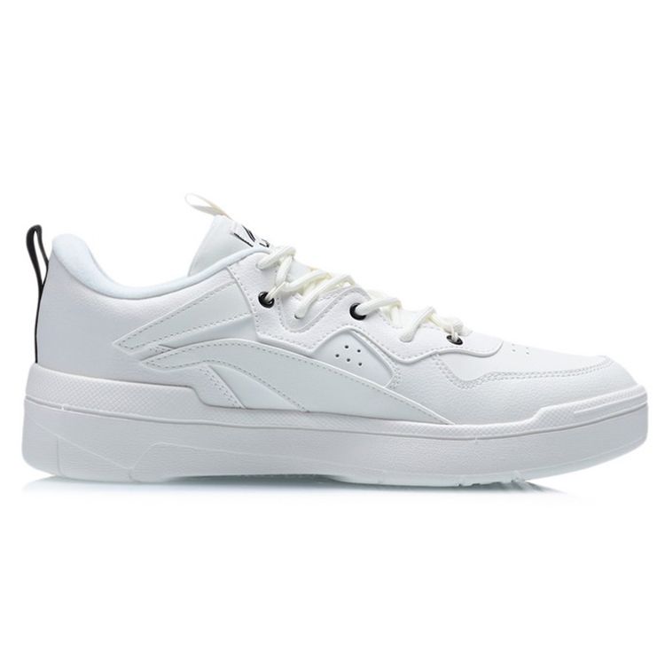 Li Ning We Wu Synthetic Leather Classic Casual Non-Slip Lightweight Low-Top Skate Shoes Men Sneakers White AGCQ185-2