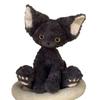 Cute Black Cat Plush Toy Throw Pillow Kawai Khaki Curly Black Cat Long Hair Doll Stuffed Animals Festive Gifts For Kids Birthday