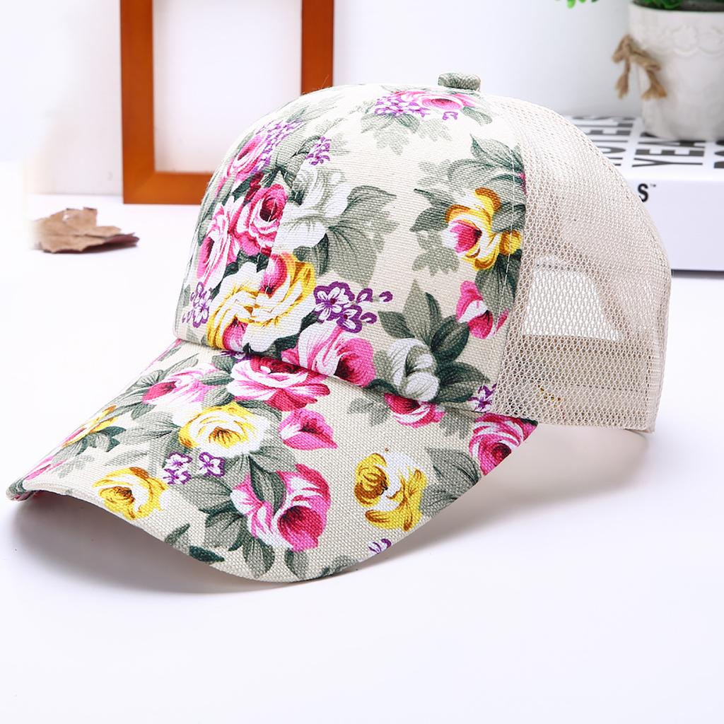Women's New Flower printing Sun Protection All-match Baseball Cap