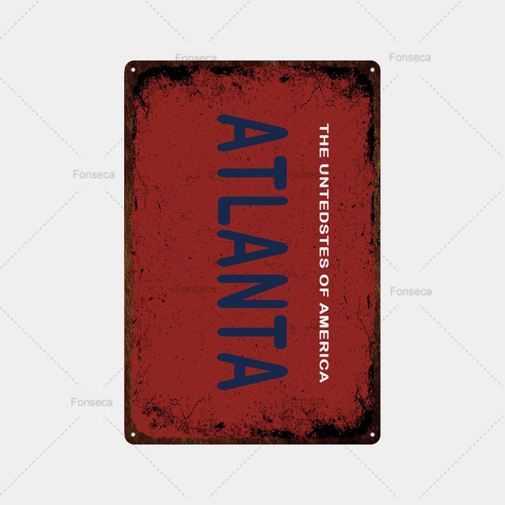 Place Name Sign Metal Sign Vintage Tin Sign Plaque Metal Bar Retro Wall Decor Bar Club Man Cave Metal Poster