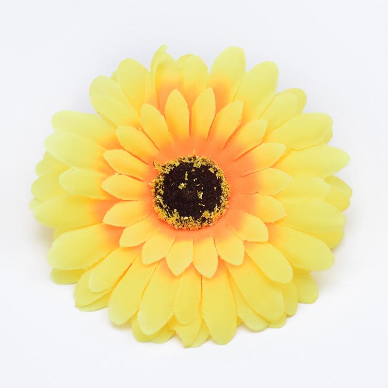 50/100 Stück Künstliche Blume Seiden-Gerbera Blume Wand Hochzeit Braut Accessoires Ausverkauf Scrapbooking Heimdekoration DIY Geschenke Box