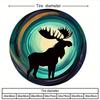 1pc Moose Design Car Tire Cover With Watercolor Teal & Orange Pattern - High-Elasticity Fit, Friction-Resistant Durable Fabric,