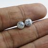 Dendrite Opal Stud Earrings, Round Studs, 925 Sterling Silver Studs, Birthday Earrings, Black and White Gemstone, Handmade Studs