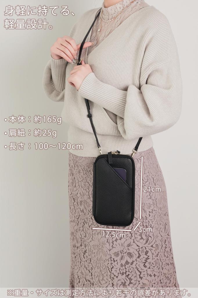 SUMIME 2-Wege (VertikalHorizontal) Echte Leder Damen Geldbörse Umhängetasche mit Smartphone-Tasche, 6 Kartenfächern, Reißverschluss-Münzfach, Vorderseite