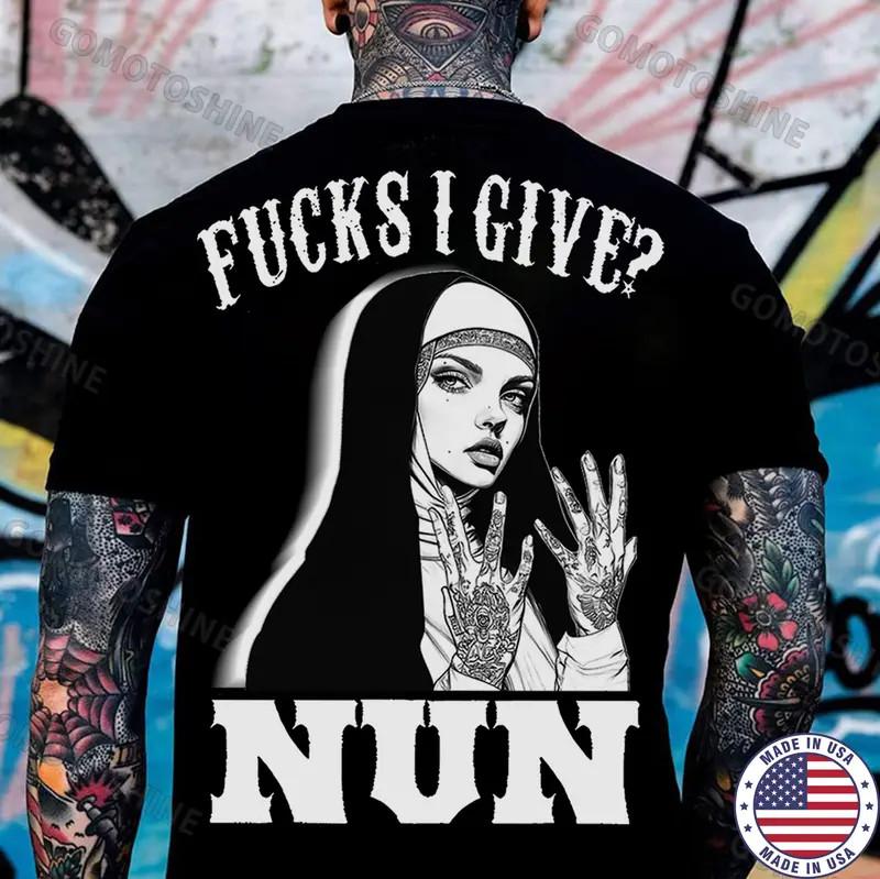 F*CKS I GIVE NUN Tattooed Nun Print Men s Unisex T-Shirt L