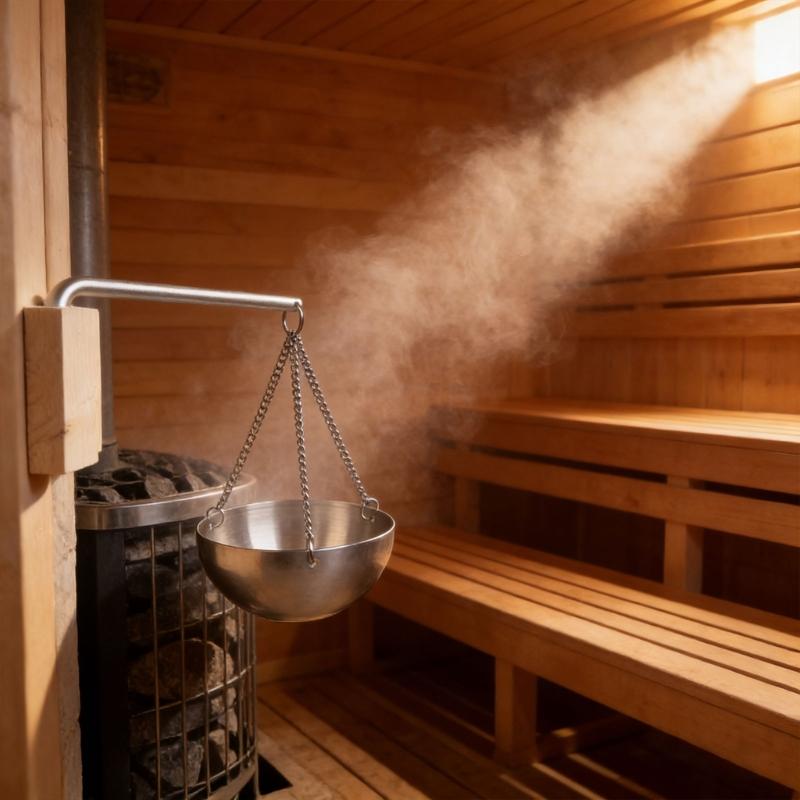 Essential Oil Bowl Stainless Steel Sauna Oil Cup Sauna Aromatherapies Bowl Oil Cup Holder with Wood Plate and Screws