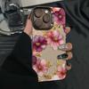 Purple Rose Phone For iPhone 15 14 13 12 11 Max Cute Girl Back Funda 16 Pro Case Coque Cover