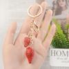 Rhinestone Strawberry Keychain: Cute Fruit Bag Charm & Light Luxury Metal Pendant for Women’s Car Keys