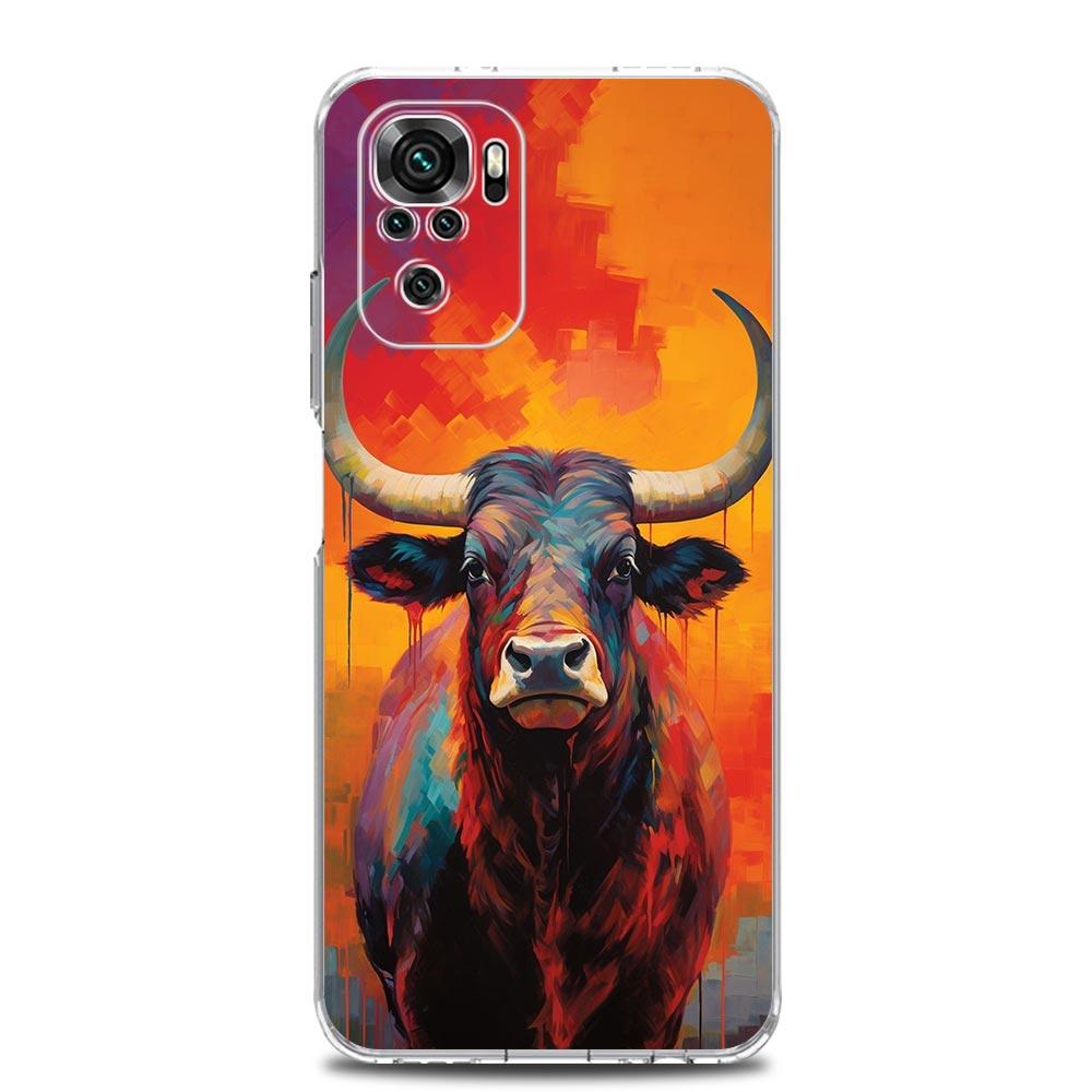 Phone Case For Xiaomi Redmi Note 15 14 13 12 4G 10 11 Pro Plus 5G 14C 13C 12C 10C Clear Soft TPU Cover Bull Animal
