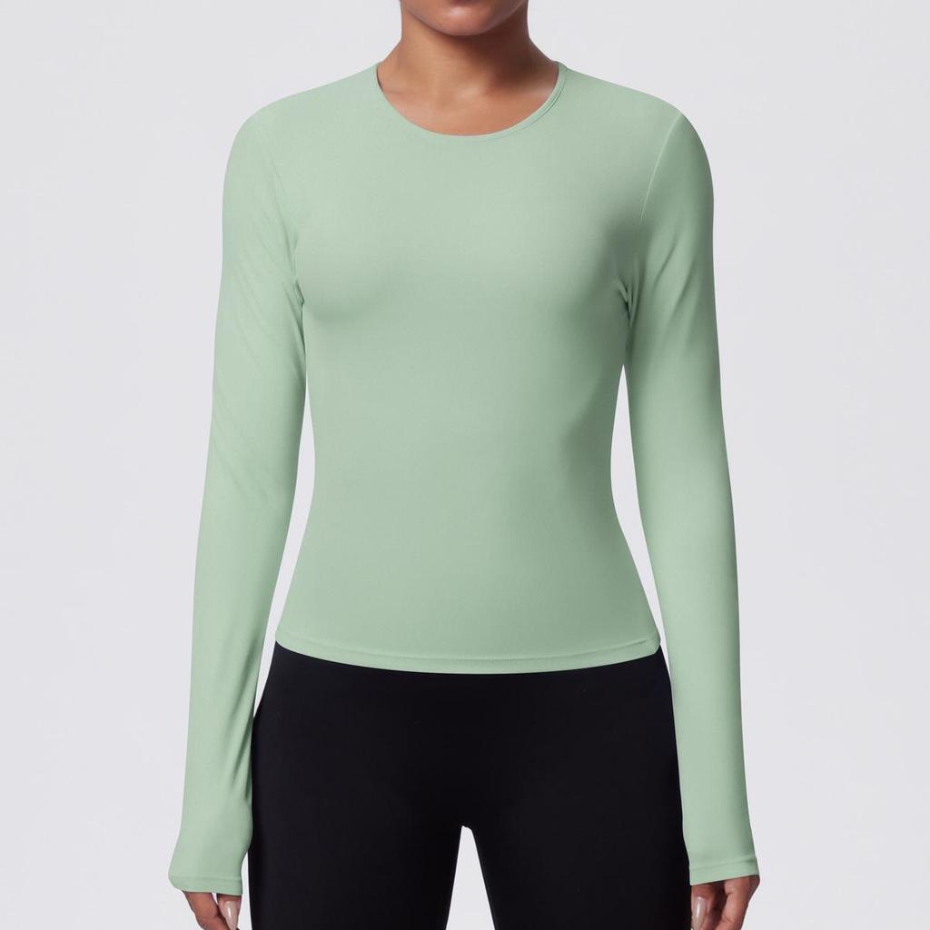 Women's Breathable Yoga and Running Top - Casual, Skin-friendly, Long Sleeve, Waist-cinching.