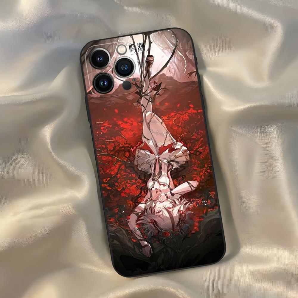 Game Wuthering Waves Phone Case for Iphone 16 15 14 13 12 11 Pro Max Xr X Xs Mini 8 Plus SE 2022 Black Soft Silicone Cover