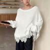 Autumn Women Off Shoulder Long Sleeve Lace Patchwork Knitted Sweater Jumper Pullovers