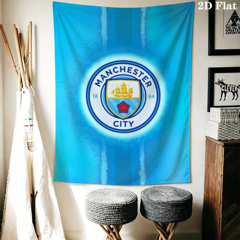 Manchester City Football Clu Wall Tapestry Aesthetic Wall Hanging Printed Fabric Blanket Decorative Tapestries for Bedroom Living Room Home Decor