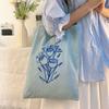 Niche Design Flower Graffiti Canvas Bag 2024 New Korean Style Lazy Fashion Single Shoulder Bag Outdoor Tote