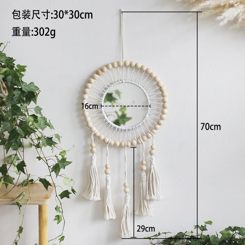 Handmade Beaded Tapestry Mirror Wall Hanging Home Decor Gift for Bedroom Living Room