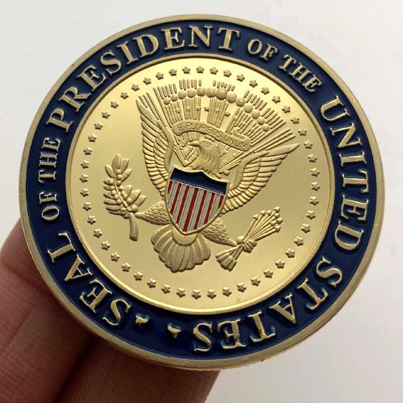 Zlatá mince, 2020 Biden Pozlacená pamětní mince, Sběratelská mince, Zlatá mince s postavou, Pamětní odznak mince