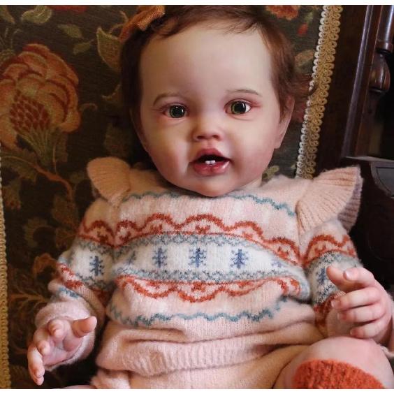 NPK Clearance Sales 24Inch Huge Baby Toddler Reborn Lottie kit Doll Unfinished Doll Parts included Cloth body and Eyes