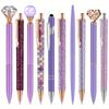 6pcs Ballpoint Pens Set Metal Crystal Diamond Pen for Journaling Glitter Stationery Fancy Gifts for Teacher Graduation Supplies