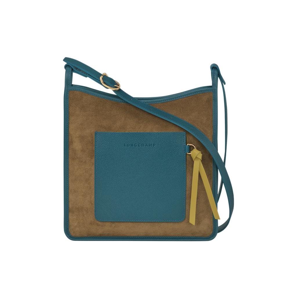 Longchamp Le Foulonné 27 Letter Logo Adjustable Shoulder Strap Velvet Calfskin Shoulder Crossbody Bag Large Women bags Blue Khaki 10140HAT292