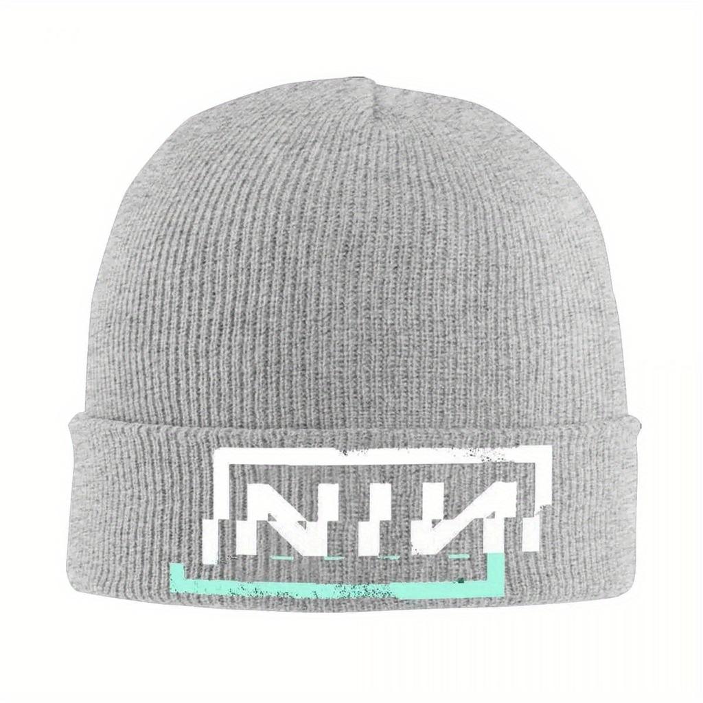 Retro Logo Knitted Hat for Women Men Beanie Winter Hat Acrylic Rock Band Hip Hop Cap