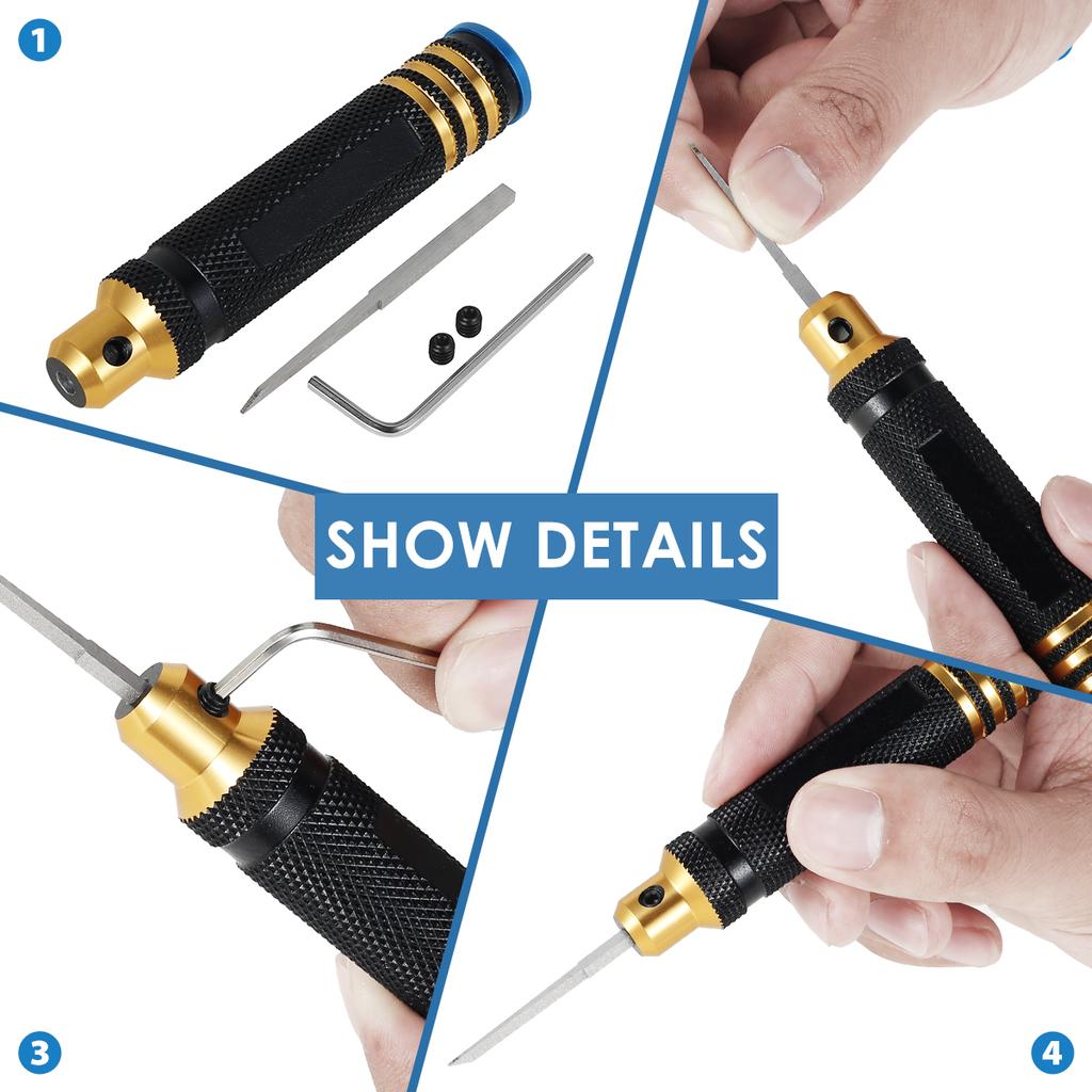 Replacement Metal Detail Engraving Knife with 7 Different Sizes of Blades Multi-purpose Ultra-thin Chisel Rolling Cutter Set