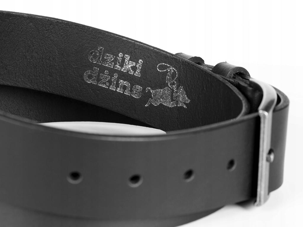 Wild DźINS men's leather belt black genuine grain leather Size 125 cm