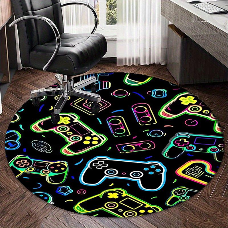 Game Controller Printed Round Rug Carpet Chair Rug Area Rug Entryway Doormats,for Office Chair Living Room Bedroom Kitchen Room.