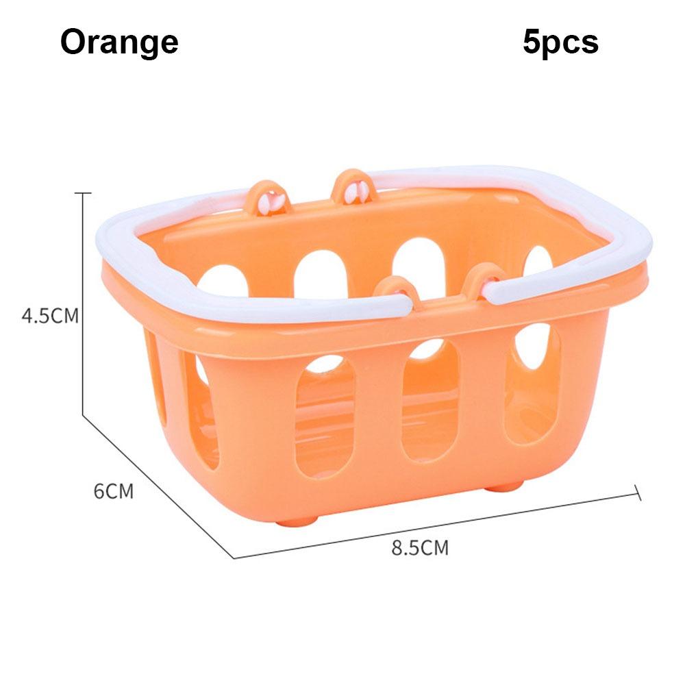 5pcs Multicolors Basket Toys Mini Shopping Hand Basket Model Doll House