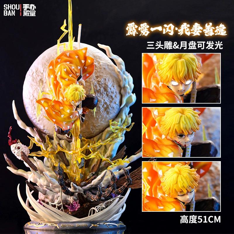 51cm In Stock Demon Slayer Agatsuma Zenitsu And Kochou Shinobu Gk Anime Figure Statue Desktop Decoration Collection Model Gifts Poseable Articulated