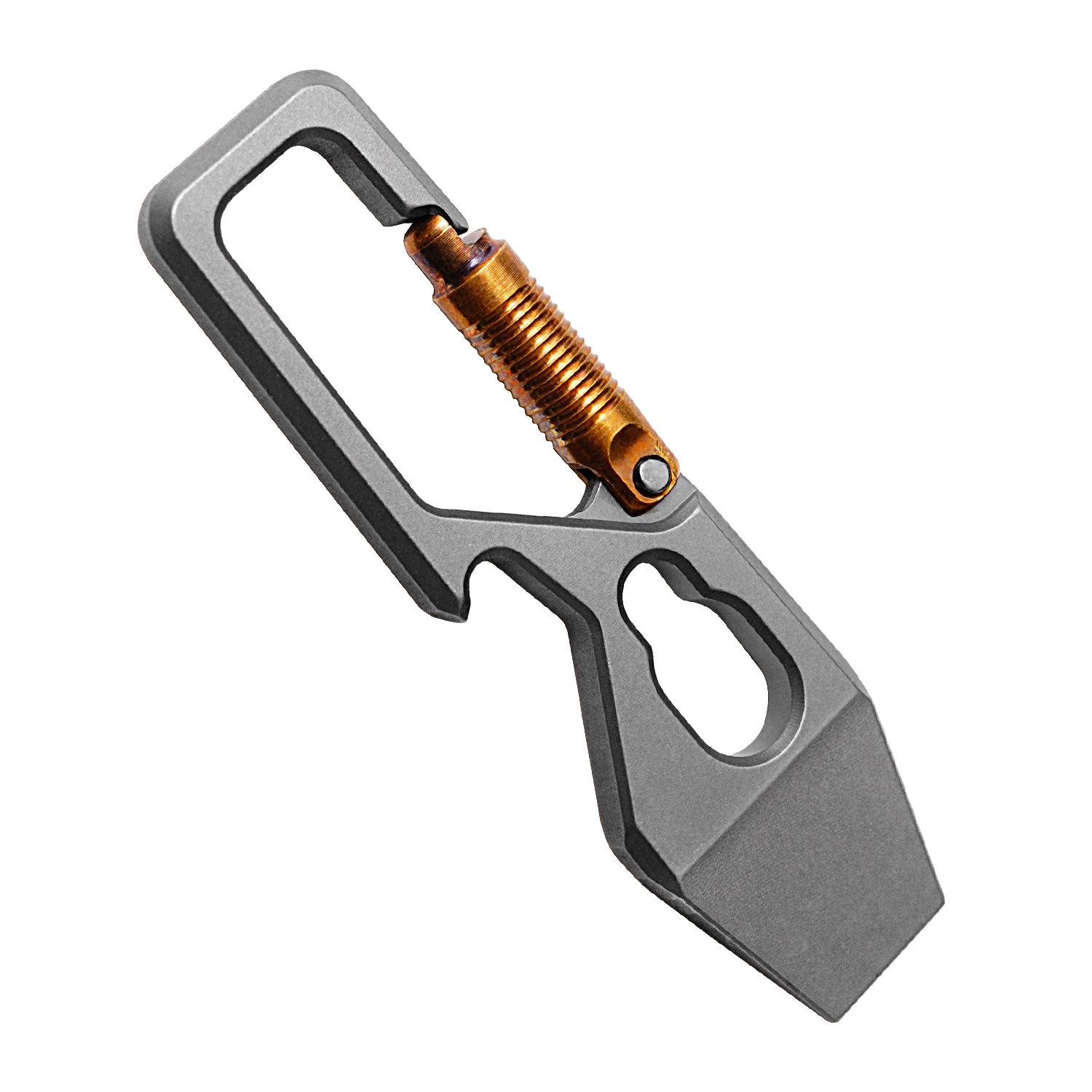 Mini Titanium Crowbar Keychain Pendant EDC Portable Express Opening Tool Bottle Opener