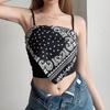 Summer Sling Vest Square Collar Sleeveless Retro Printing Camisole Slim Fit Tank Top Women T-shirt Streetwear