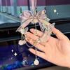 Crystal Bow Car Pendant: Fashionable Goddess Ornament for Car Interior