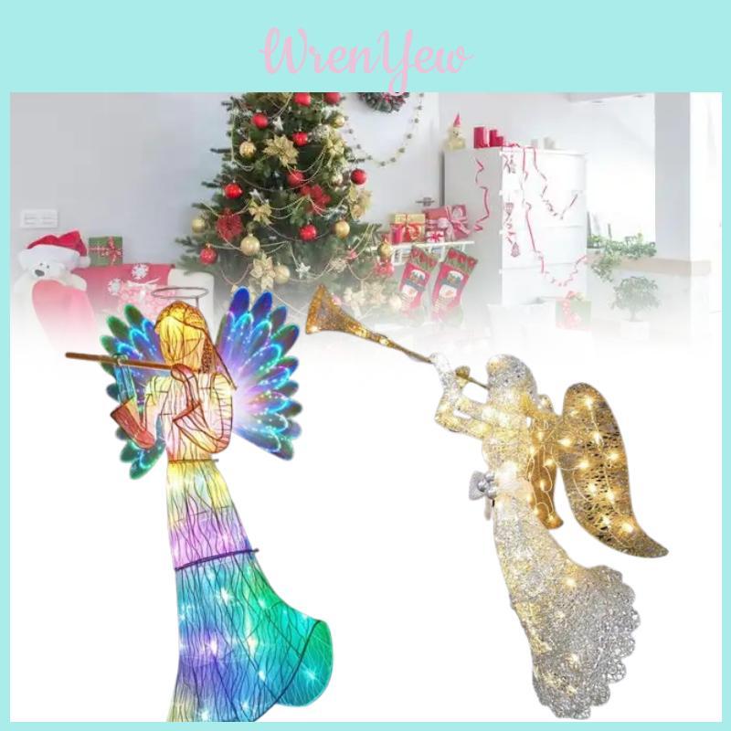 Angel Tree Topper Acrylic Christmas Decor With Lighted Star For Festive Homes
