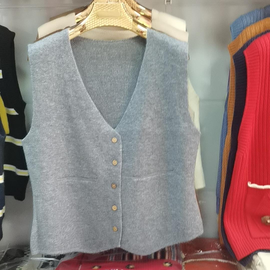 

QICED Однотонный Внутренний Жилет Кардиган Пальто Осень Зима V-образный вырез Однобортный Все Мягкое Костюм Вязаный Жилет Женский Вязаный Жилет Uniform size