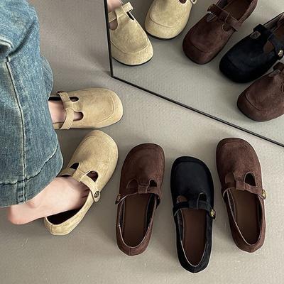 Spring and Autumn New Fashion Versatile Flat Bottom Shallow Mouth Women's Single Shoes Gentle Evening Wind Mary Jane Grandma Shoes