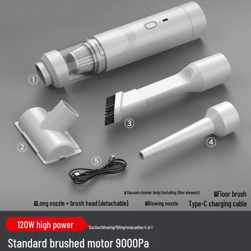 Handheld Cordless Car Vacuum: Dual Suction & Blow, Portable Pet Hair Remover