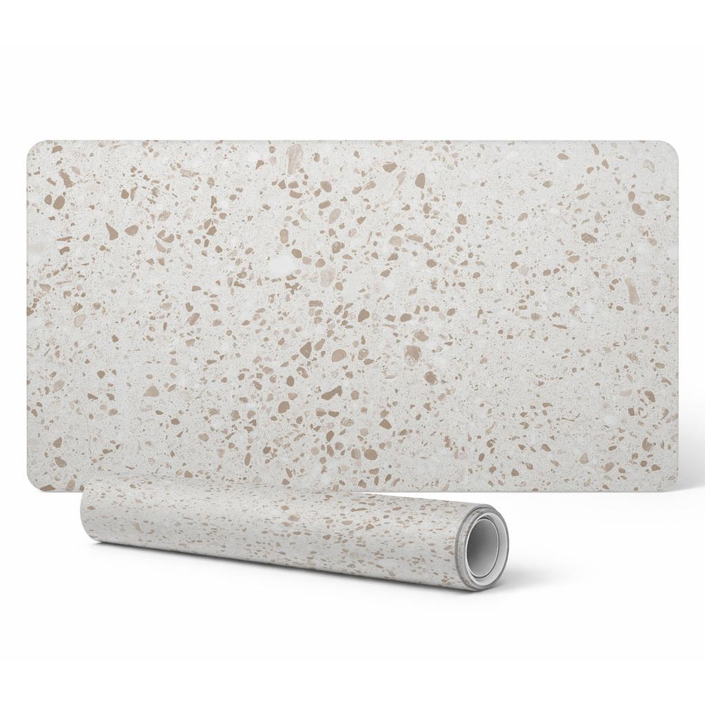 Modern Vinyl Desk Mat for Keyboard Light Dots Terrazzo 100X50 Cm