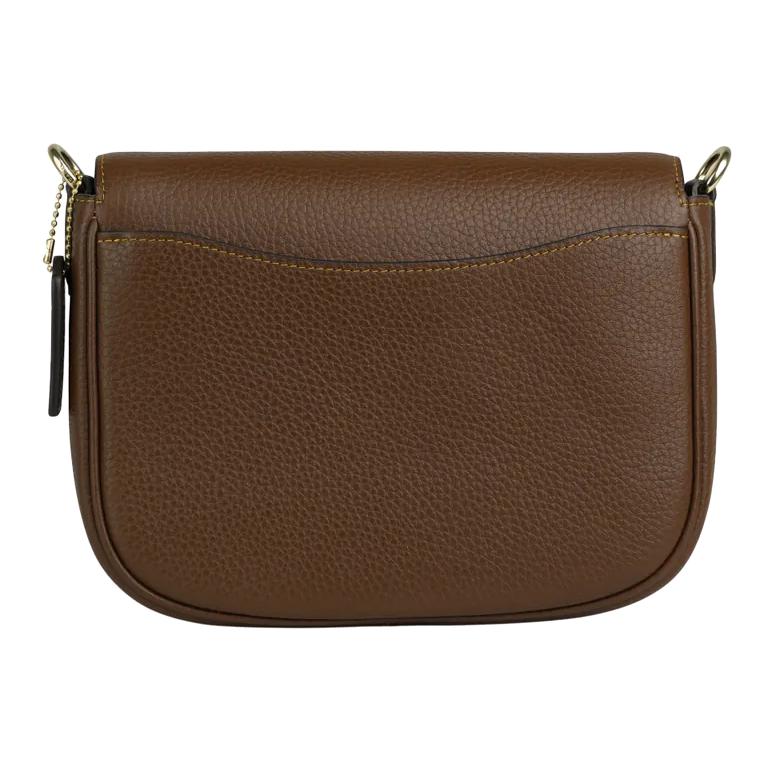 Coach Amelia 24 Brand Logo Classic Litchi Leather Shoulder Bag Medium Women Shoulder Bag Brown CP107-IMBRN