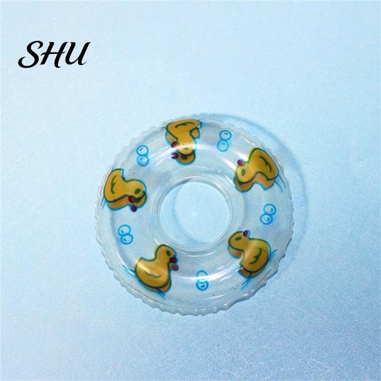 Dollhouse Miniature 2Pcs Swim Ring Realistic Good Sealing PVC Cute Ornaments Mini Doll Swimming Ornament for Gift DIY Materials