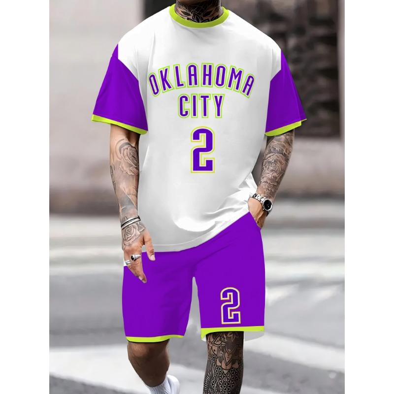 

2025 Летний спортивный комплект с 3D-принтом для мужчин с коротким рукавом + шорты, повседневная спортивная одежда, новая мода, летние виды спорта на открытом воздухе, подходит 3XL