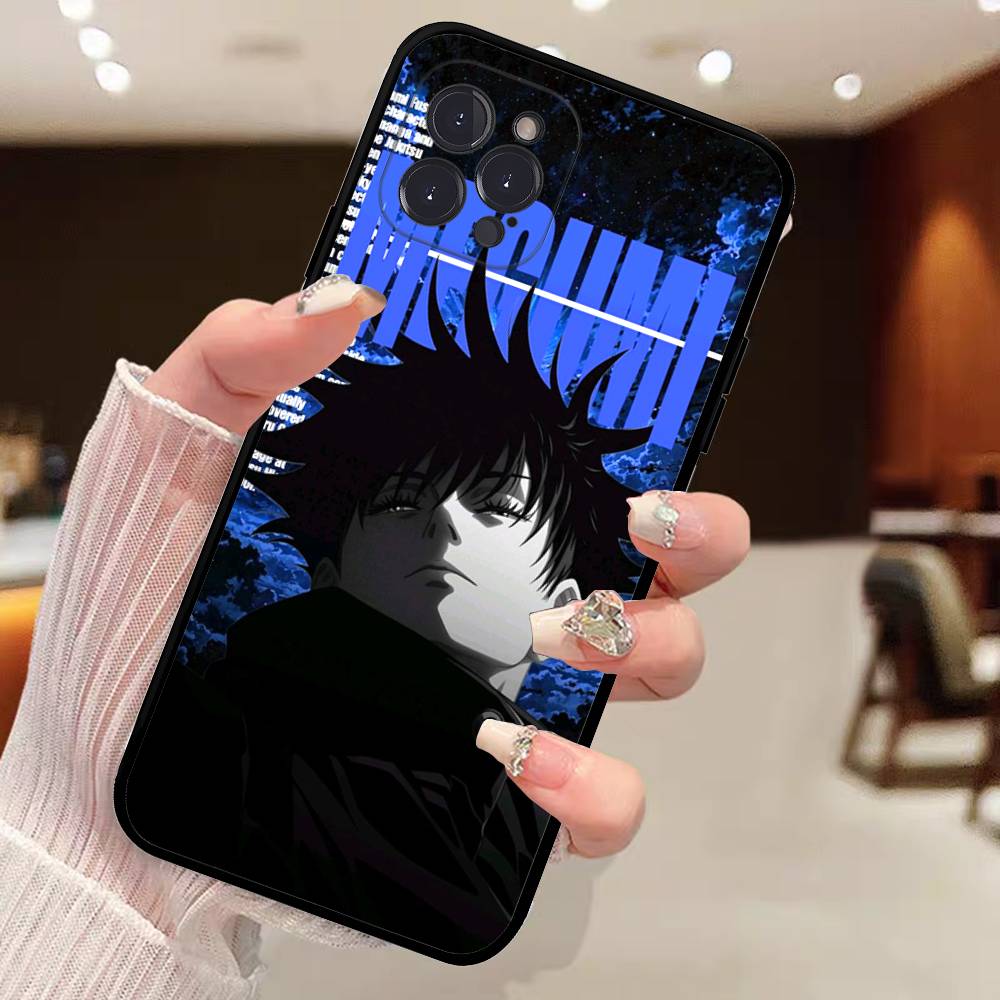 

Чехол для телефона с персонажем аниме F-Fushiguro M-Megumi для iPhone 16 15 17 13 14 12 11 Pro Max Plus Черный корпус iPhone 16
