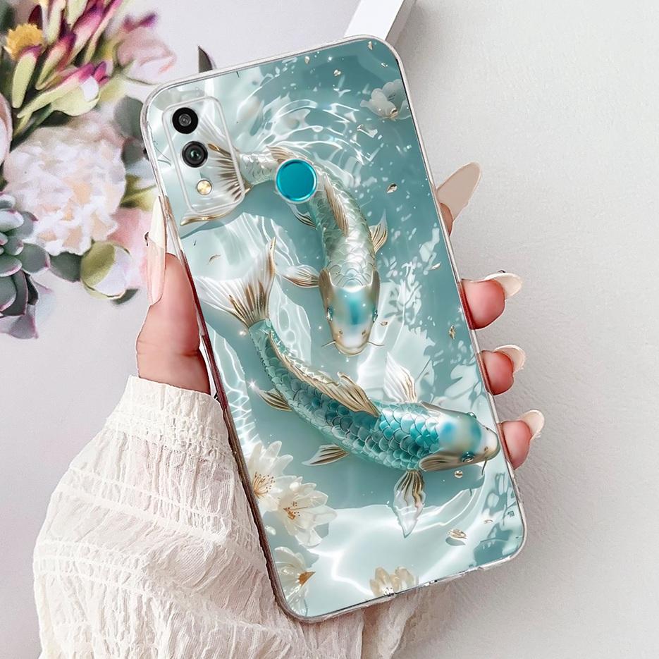For Honor 9X Lite Case JSN-L21 JSN-L22 Cute Love Heart Painted Cover Soft Silicone Case For Honor 10X Lite DNN-LX9 10XLite Shell