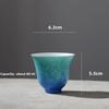 Handgefertigte Keramik-Teetasse Geschnitztes Blumendekor Farbverlauf Goldrand Chinesisches Gongfu-Teeset Porzellan-Teegeschirr Persönliche Teetasse Geschenk
